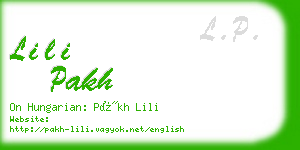 lili pakh business card